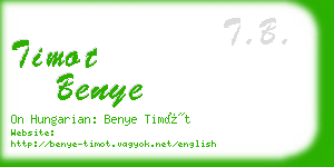 timot benye business card